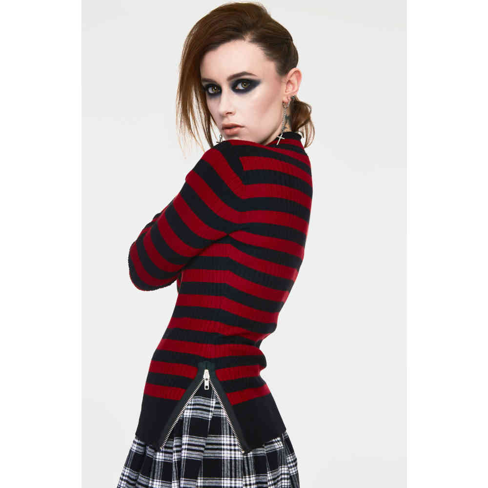 Jawbreaker - Menace Red and Black Stripe Sweatshirt - Rot